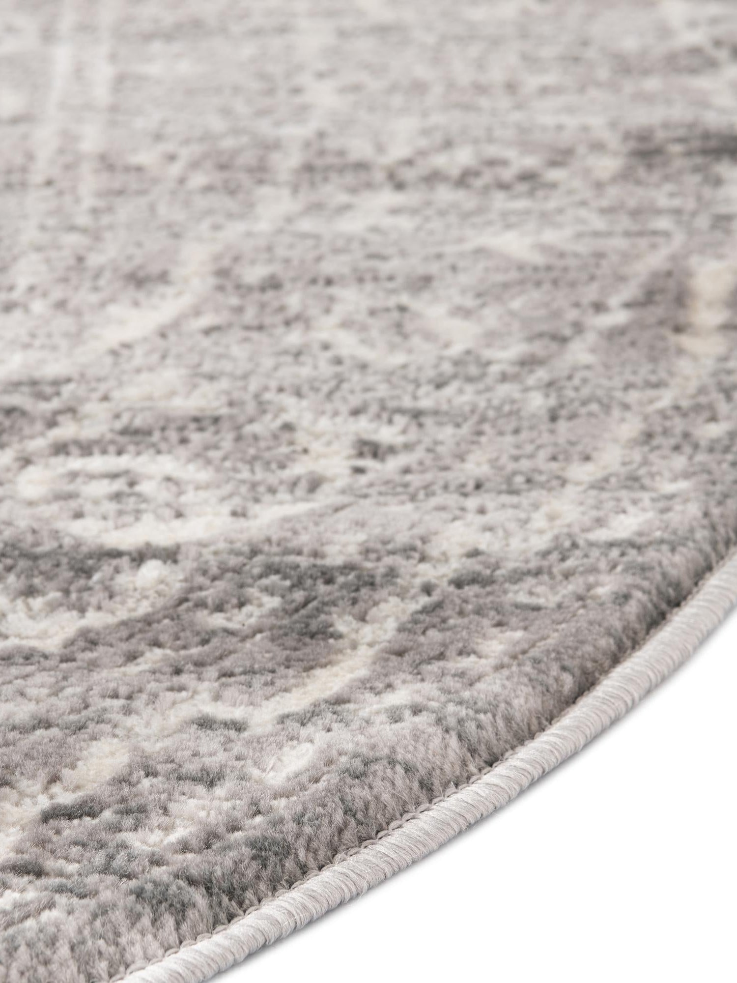 Gray 7' 10 x 7' 10 Boston Round Area Rug 55% Polypropylene & 45% Polyester Easy Clean Traditional Classical Carpet for Contemporary Living Dining Room Office Space for Sale at Rug Engine