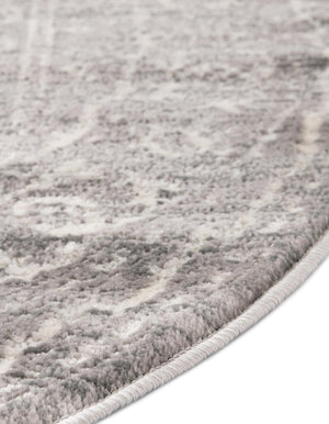 Gray 7' 10 x 7' 10 Boston Round Area Rug 55% Polypropylene & 45% Polyester Easy Clean Traditional Classical Carpet for Contemporary Living Dining Room Office Space for Sale at Rug Engine