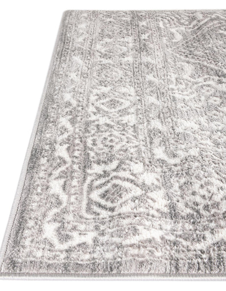 Gray 2' x 8' Boston Runner Area Rug 55% Polypropylene & 45% Polyester Easy Clean Traditional Classical Carpet for Contemporary Living Dining Room Office Space for Sale at Rug Engine