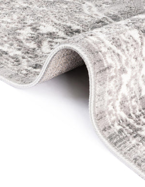Gray 2' x 6' 1 Boston Runner Area Rug 55% Polypropylene & 45% Polyester Easy Clean Traditional Classical Carpet for Contemporary Living Dining Room Office Space for Sale at Rug Engine