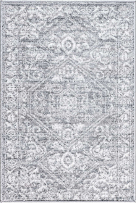 Gray 2' x 3' 1 Boston Rectangle Area Rug 55% Polypropylene & 45% Polyester Easy Clean Traditional Classical Carpet for Contemporary Living Dining Room Office Space for Sale at Rug Engine