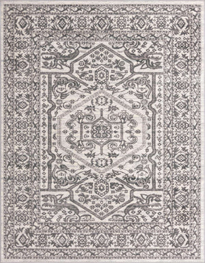 White 7' 10 x 10' Boston Rectangle Area Rug 55% Polypropylene & 45% Polyester Easy Clean Traditional Classical Carpet for Contemporary Living Dining Room Office Space for Sale at Rug Engine