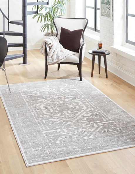 White 7' 10 x 10' Boston Rectangle Area Rug 55% Polypropylene & 45% Polyester Easy Clean Traditional Classical Carpet for Contemporary Living Dining Room Office Space for Sale at Rug Engine