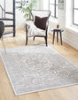 White 7' 10 x 10' Boston Rectangle Area Rug 55% Polypropylene & 45% Polyester Easy Clean Traditional Classical Carpet for Contemporary Living Dining Room Office Space for Sale at Rug Engine