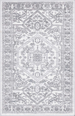 White 3' 3 x 5' 3 Boston Rectangle Area Rug 55% Polypropylene & 45% Polyester Easy Clean Traditional Classical Carpet for Contemporary Living Dining Room Office Space for Sale at Rug Engine