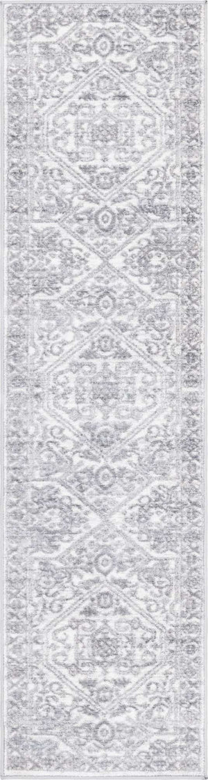 White 2' x 8' Boston Runner Area Rug 55% Polypropylene & 45% Polyester Easy Clean Traditional Classical Carpet for Contemporary Living Dining Room Office Space for Sale at Rug Engine