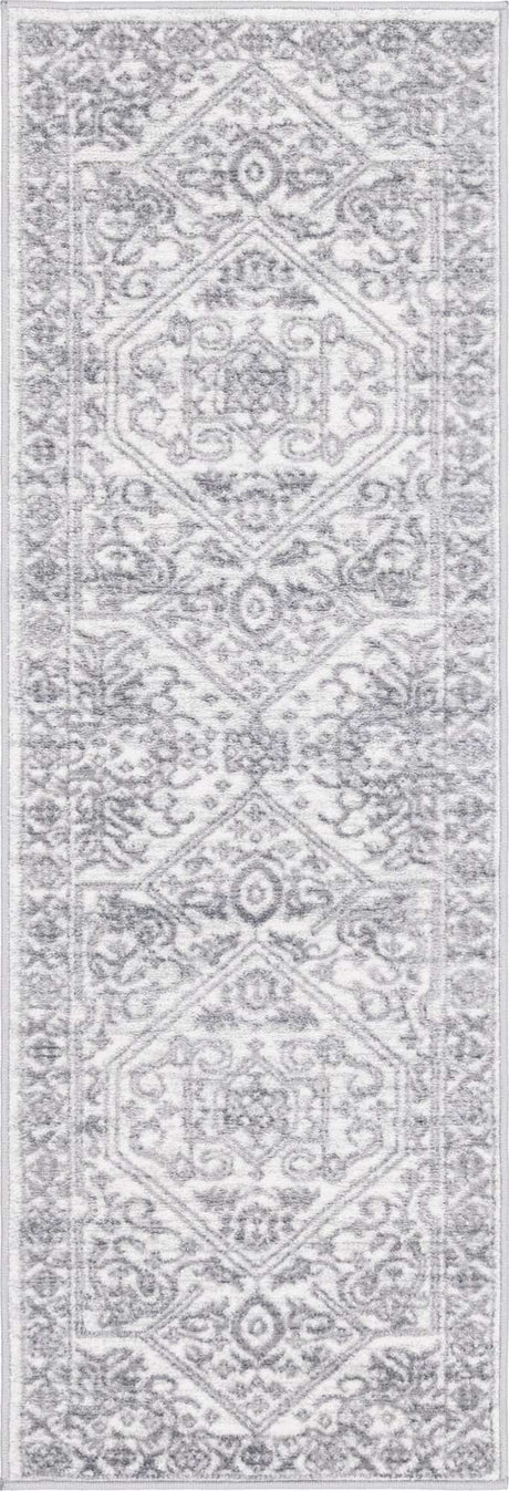 White 2' x 6' 1 Boston Runner Area Rug 55% Polypropylene & 45% Polyester Easy Clean Traditional Classical Carpet for Contemporary Living Dining Room Office Space for Sale at Rug Engine