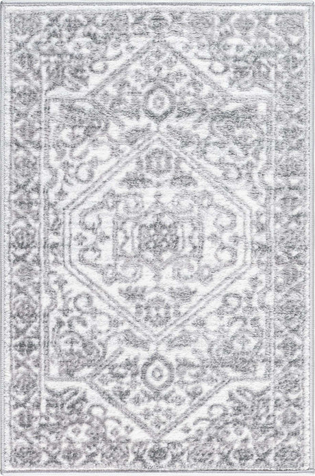 White 2' x 3' 1 Boston Rectangle Area Rug 55% Polypropylene & 45% Polyester Easy Clean Traditional Classical Carpet for Contemporary Living Dining Room Office Space for Sale at Rug Engine