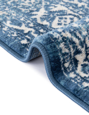 Blue 5' 1 x 8' Boston Rectangle Area Rug 55% Polypropylene & 45% Polyester Easy Clean Traditional Classical Carpet for Contemporary Living Dining Room Office Space for Sale at Rug Engine