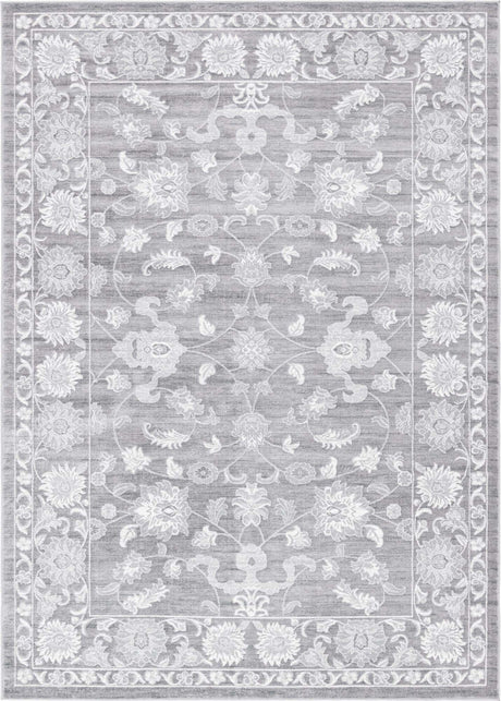 Gray 9' 10 x 14' Boston Rectangle Area Rug 55% Polypropylene & 45% Polyester Easy Clean Traditional Classical Carpet for Contemporary Living Dining Room Office Space for Sale at Rug Engine