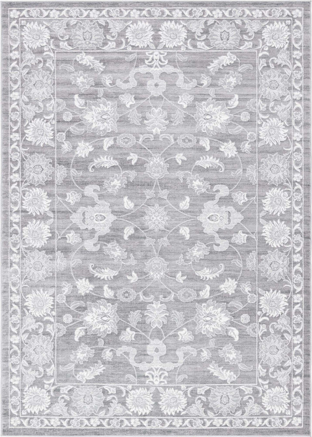 Gray 9' 10 x 14' Boston Rectangle Area Rug 55% Polypropylene & 45% Polyester Easy Clean Traditional Classical Carpet for Contemporary Living Dining Room Office Space for Sale at Rug Engine