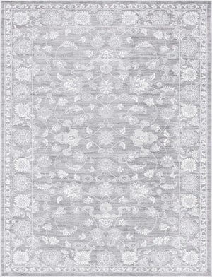 Gray 9' x 12' Boston Rectangle Area Rug 55% Polypropylene & 45% Polyester Easy Clean Traditional Classical Carpet for Contemporary Living Dining Room Office Space for Sale at Rug Engine