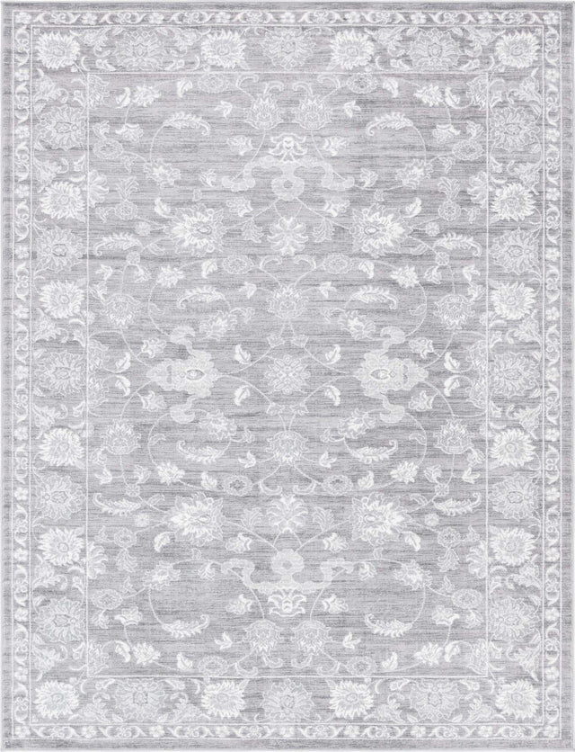 Gray 9' x 12' Boston Rectangle Area Rug 55% Polypropylene & 45% Polyester Easy Clean Traditional Classical Carpet for Contemporary Living Dining Room Office Space for Sale at Rug Engine