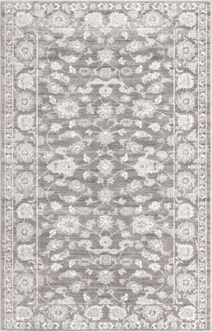 Gray 5' x 8' Boston Rectangle Area Rug 55% Polypropylene & 45% Polyester Easy Clean Traditional Classical Carpet for Contemporary Living Dining Room Office Space for Sale at Rug Engine