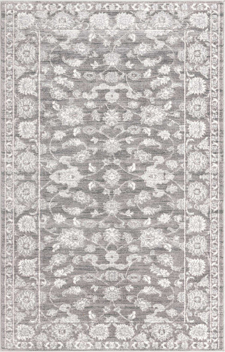 Gray 5' x 8' Boston Rectangle Area Rug 55% Polypropylene & 45% Polyester Easy Clean Traditional Classical Carpet for Contemporary Living Dining Room Office Space for Sale at Rug Engine