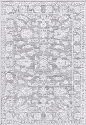Gray 4' 1 x 6' 1 Boston Rectangle Area Rug 55% Polypropylene & 45% Polyester Easy Clean Traditional Classical Carpet for Contemporary Living Dining Room Office Space for Sale at Rug Engine