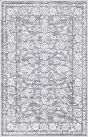 Gray 3' 3 x 5' 3 Boston Rectangle Area Rug 55% Polypropylene & 45% Polyester Easy Clean Traditional Classical Carpet for Contemporary Living Dining Room Office Space for Sale at Rug Engine