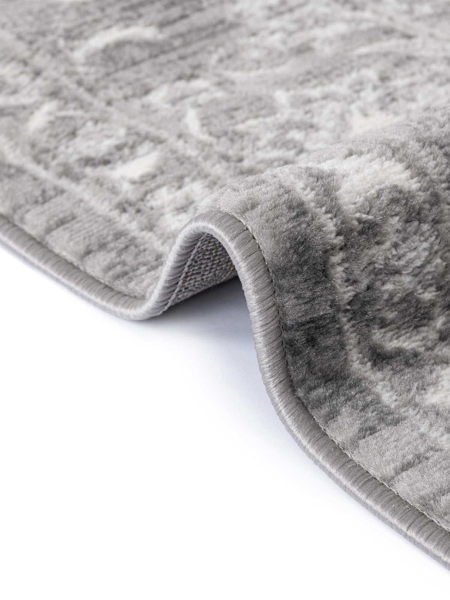 Gray 6' 1 x 6' 1 Boston Round Area Rug 55% Polypropylene & 45% Polyester Easy Clean Traditional Classical Carpet for Contemporary Living Dining Room Office Space for Sale at Rug Engine