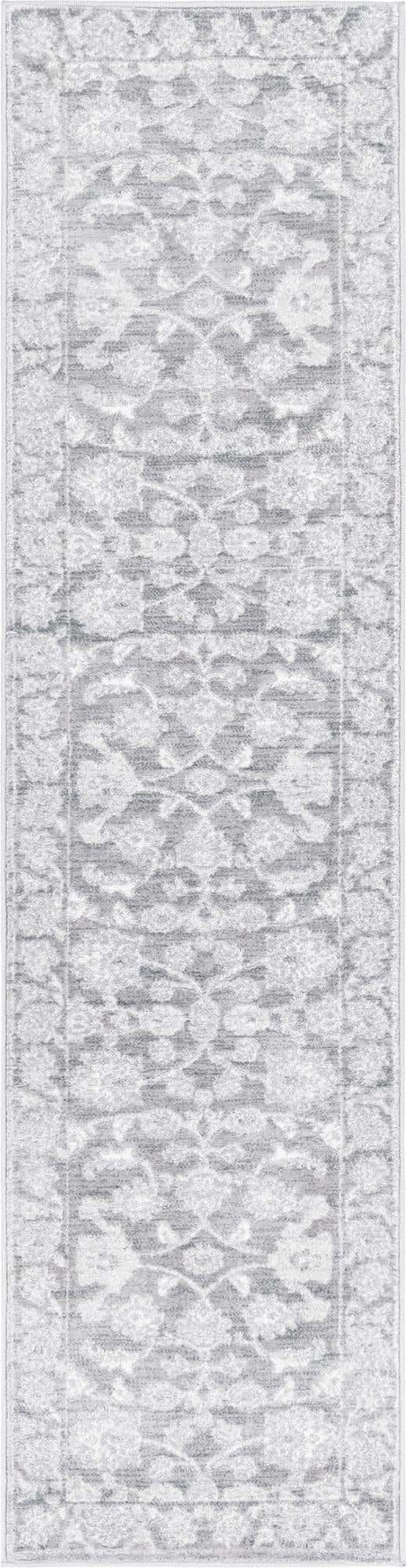 Gray 2' x 8' Boston Runner Area Rug 55% Polypropylene & 45% Polyester Easy Clean Traditional Classical Carpet for Contemporary Living Dining Room Office Space for Sale at Rug Engine
