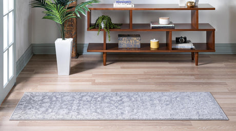 Gray 2' x 6' 1 Boston Runner Area Rug 55% Polypropylene & 45% Polyester Easy Clean Traditional Classical Carpet for Contemporary Living Dining Room Office Space for Sale at Rug Engine