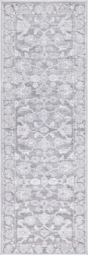 Gray 2' x 6' 1 Boston Runner Area Rug 55% Polypropylene & 45% Polyester Easy Clean Traditional Classical Carpet for Contemporary Living Dining Room Office Space for Sale at Rug Engine
