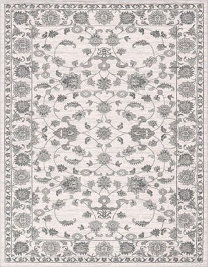 white Gray 9' x 12' 2 Boston Rectangle Area Rug 55% Polypropylene & 45% Polyester Easy Clean Traditional Classical Carpet for Contemporary Living Dining Room Office Space for Sale at Rug Engine