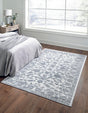 white Gray 2' x 3' 1 Boston Rectangle Area Rug 55% Polypropylene & 45% Polyester Easy Clean Traditional Classical Carpet for Contemporary Living Dining Room Office Space for Sale at Rug Engine