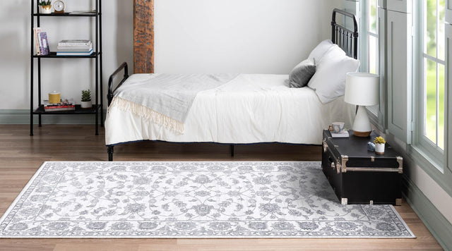 white Gray 9' x 12' 2 Boston Rectangle Area Rug 55% Polypropylene & 45% Polyester Easy Clean Traditional Classical Carpet for Contemporary Living Dining Room Office Space for Sale at Rug Engine