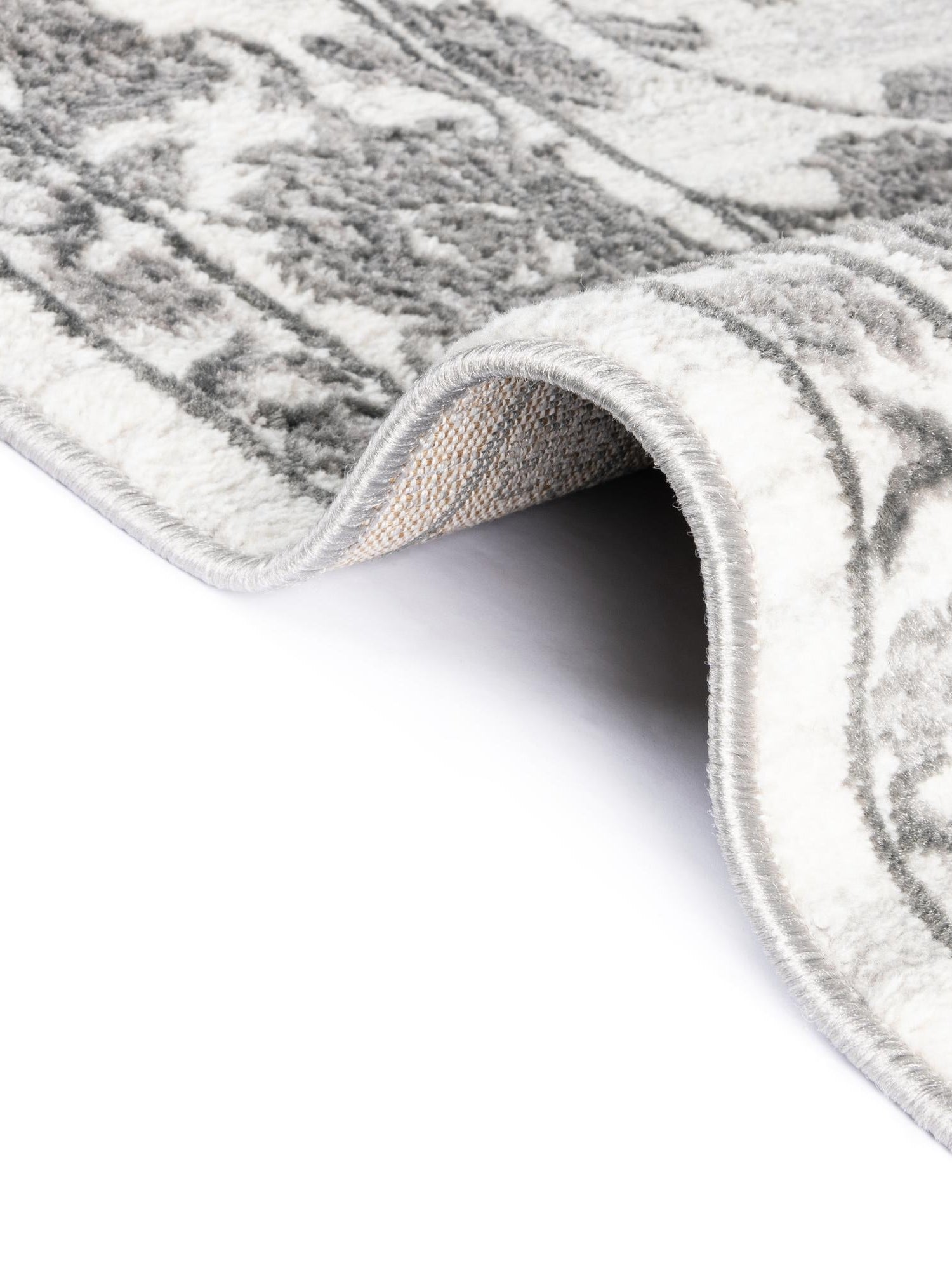 white Gray 3' 3 x 5' 3 Boston Rectangle Area Rug 55% Polypropylene & 45% Polyester Easy Clean Traditional Classical Carpet for Contemporary Living Dining Room Office Space for Sale at Rug Engine