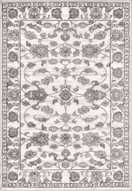 white Gray 4' 1 x 6' 1 Boston Rectangle Area Rug 55% Polypropylene & 45% Polyester Easy Clean Traditional Classical Carpet for Contemporary Living Dining Room Office Space for Sale at Rug Engine