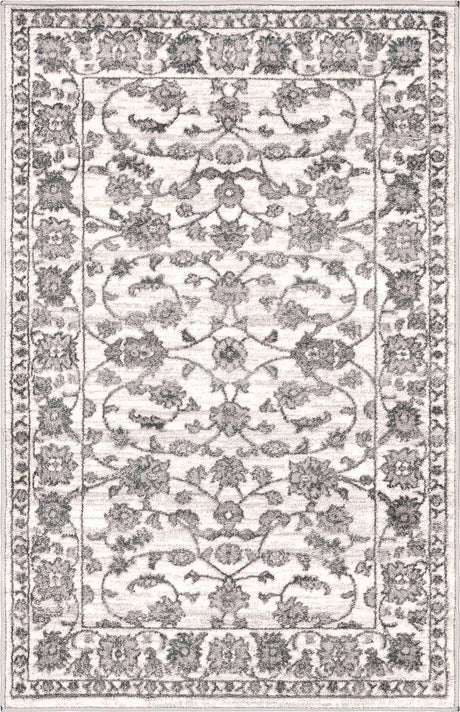 white Gray 3' 3 x 5' 3 Boston Rectangle Area Rug 55% Polypropylene & 45% Polyester Easy Clean Traditional Classical Carpet for Contemporary Living Dining Room Office Space for Sale at Rug Engine