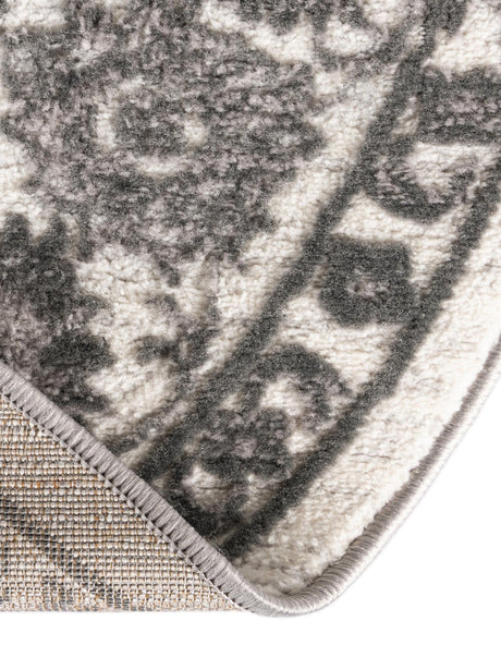 white Gray 7' 10 x 7' 10 Boston Round Area Rug 55% Polypropylene & 45% Polyester Easy Clean Traditional Classical Carpet for Contemporary Living Dining Room Office Space for Sale at Rug Engine