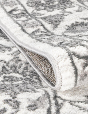 white Gray 2' x 8' Boston Runner Area Rug 55% Polypropylene & 45% Polyester Easy Clean Traditional Classical Carpet for Contemporary Living Dining Room Office Space for Sale at Rug Engine