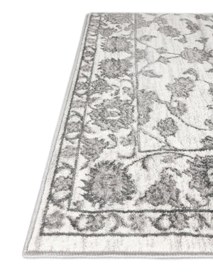 white Gray 2' x 8' Boston Runner Area Rug 55% Polypropylene & 45% Polyester Easy Clean Traditional Classical Carpet for Contemporary Living Dining Room Office Space for Sale at Rug Engine