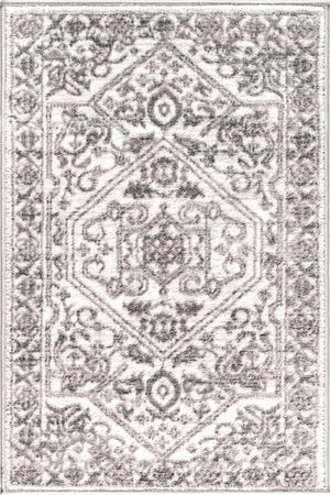 white Gray 2' x 3' 1 Boston Rectangle Area Rug 55% Polypropylene & 45% Polyester Easy Clean Traditional Classical Carpet for Contemporary Living Dining Room Office Space for Sale at Rug Engine