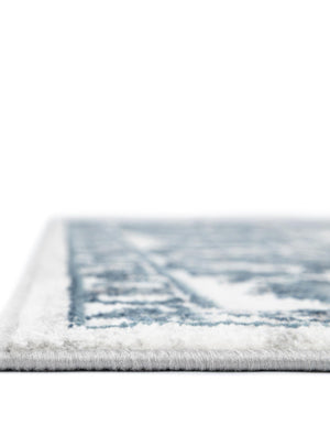 White Blue 4' x 6' Boston Rectangle Area Rug 55% Polypropylene & 45% Polyester Easy Clean Traditional Classical Carpet for Contemporary Living Dining Room Office Space for Sale at Rug Engine