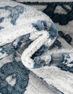 White Blue 4' x 6' Boston Rectangle Area Rug 55% Polypropylene & 45% Polyester Easy Clean Traditional Classical Carpet for Contemporary Living Dining Room Office Space for Sale at Rug Engine