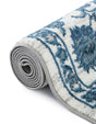 White Blue 2' x 5' 3 Boston Runner Area Rug 55% Polypropylene & 45% Polyester Easy Clean Traditional Classical Carpet for Contemporary Living Dining Room Office Space for Sale at Rug Engine