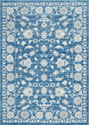 Blue 9' 10 x 14' Boston Rectangle Area Rug 55% Polypropylene & 45% Polyester Easy Clean Traditional Classical Carpet for Contemporary Living Dining Room Office Space for Sale at Rug Engine