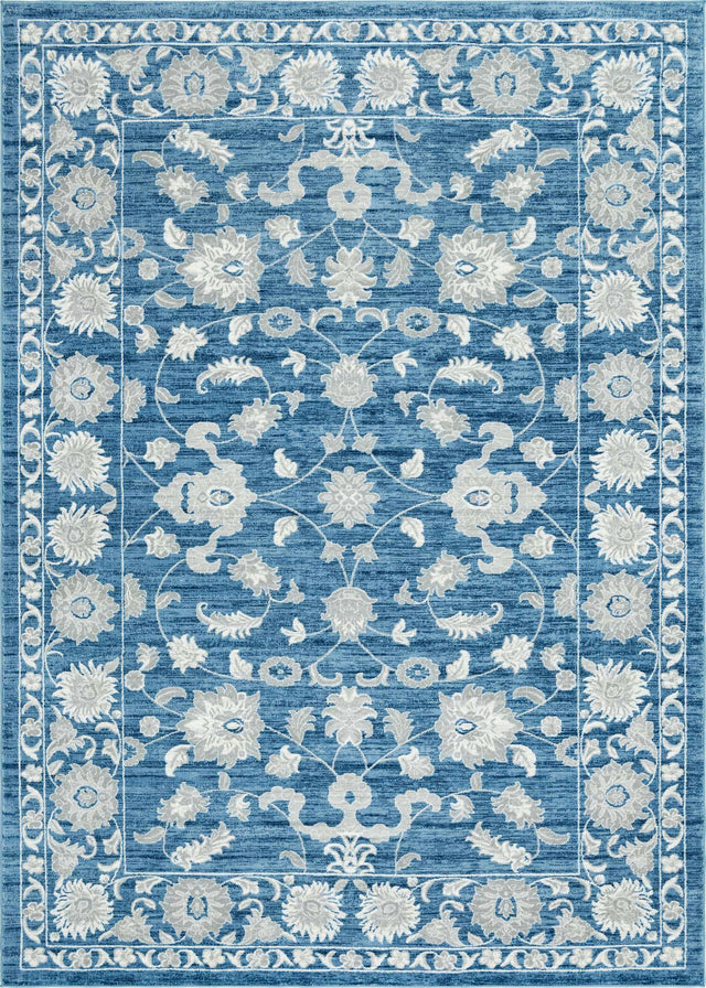 Blue 9' 10 x 14' Boston Rectangle Area Rug 55% Polypropylene & 45% Polyester Easy Clean Traditional Classical Carpet for Contemporary Living Dining Room Office Space for Sale at Rug Engine