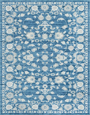 Blue 9' x 12' Boston Rectangle Area Rug 55% Polypropylene & 45% Polyester Easy Clean Traditional Classical Carpet for Contemporary Living Dining Room Office Space for Sale at Rug Engine
