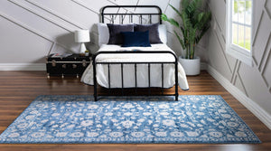 Blue 10' x 13' 1 Boston Rectangle Area Rug 55% Polypropylene & 45% Polyester Easy Clean Traditional Classical Carpet for Contemporary Living Dining Room Office Space for Sale at Rug Engine