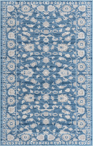 Blue 5' x 8' Boston Rectangle Area Rug 55% Polypropylene & 45% Polyester Easy Clean Traditional Classical Carpet for Contemporary Living Dining Room Office Space for Sale at Rug Engine