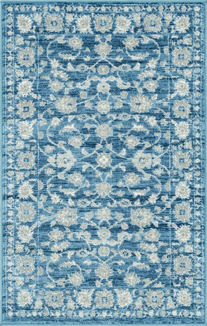 Blue 3' 3 x 5' 3 Boston Rectangle Area Rug 55% Polypropylene & 45% Polyester Easy Clean Traditional Classical Carpet for Contemporary Living Dining Room Office Space for Sale at Rug Engine