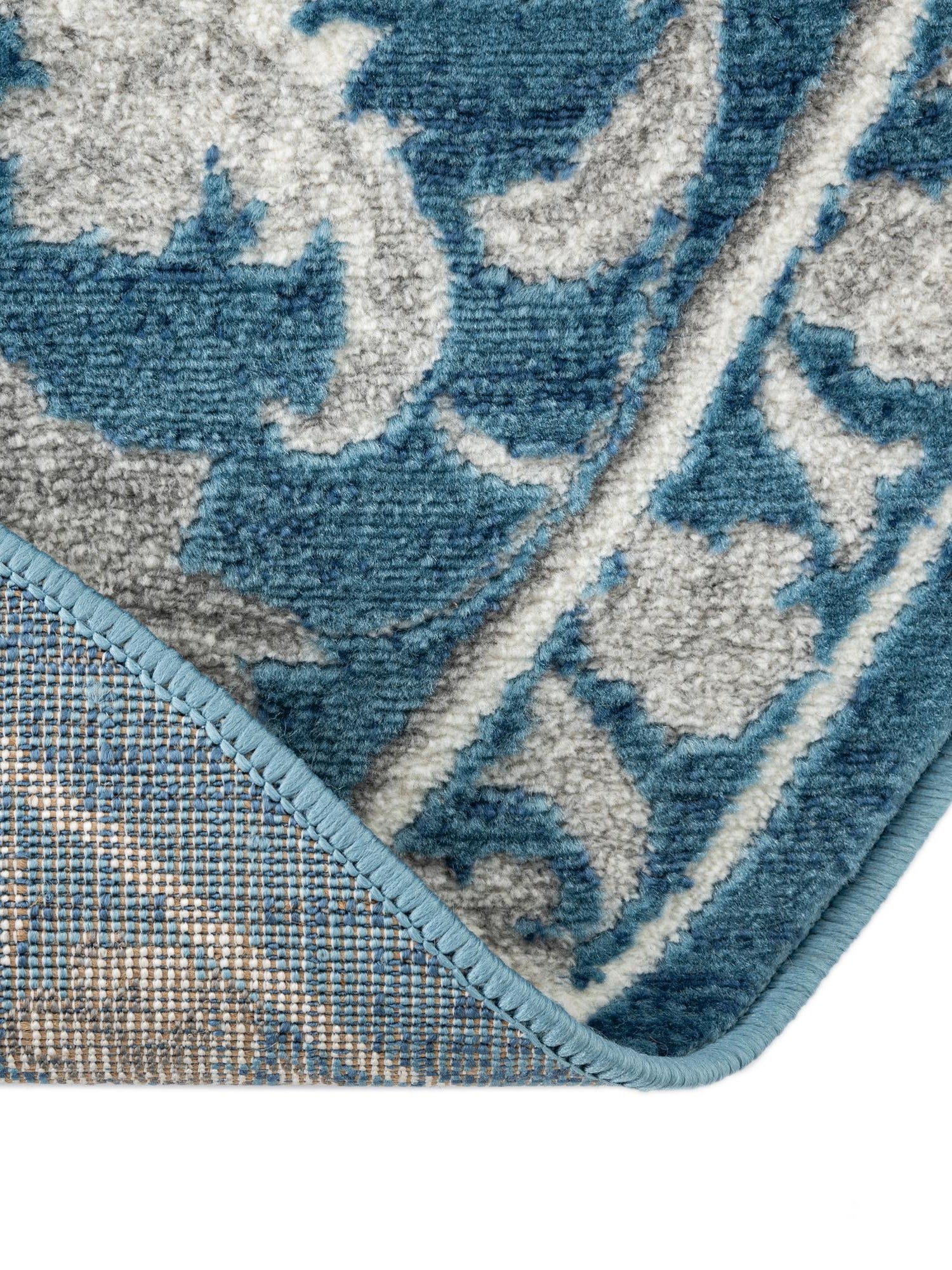 Blue 3' 3 x 3' 3 Boston Round Area Rug 55% Polypropylene & 45% Polyester Easy Clean Traditional Classical Carpet for Contemporary Living Dining Room Office Space for Sale at Rug Engine