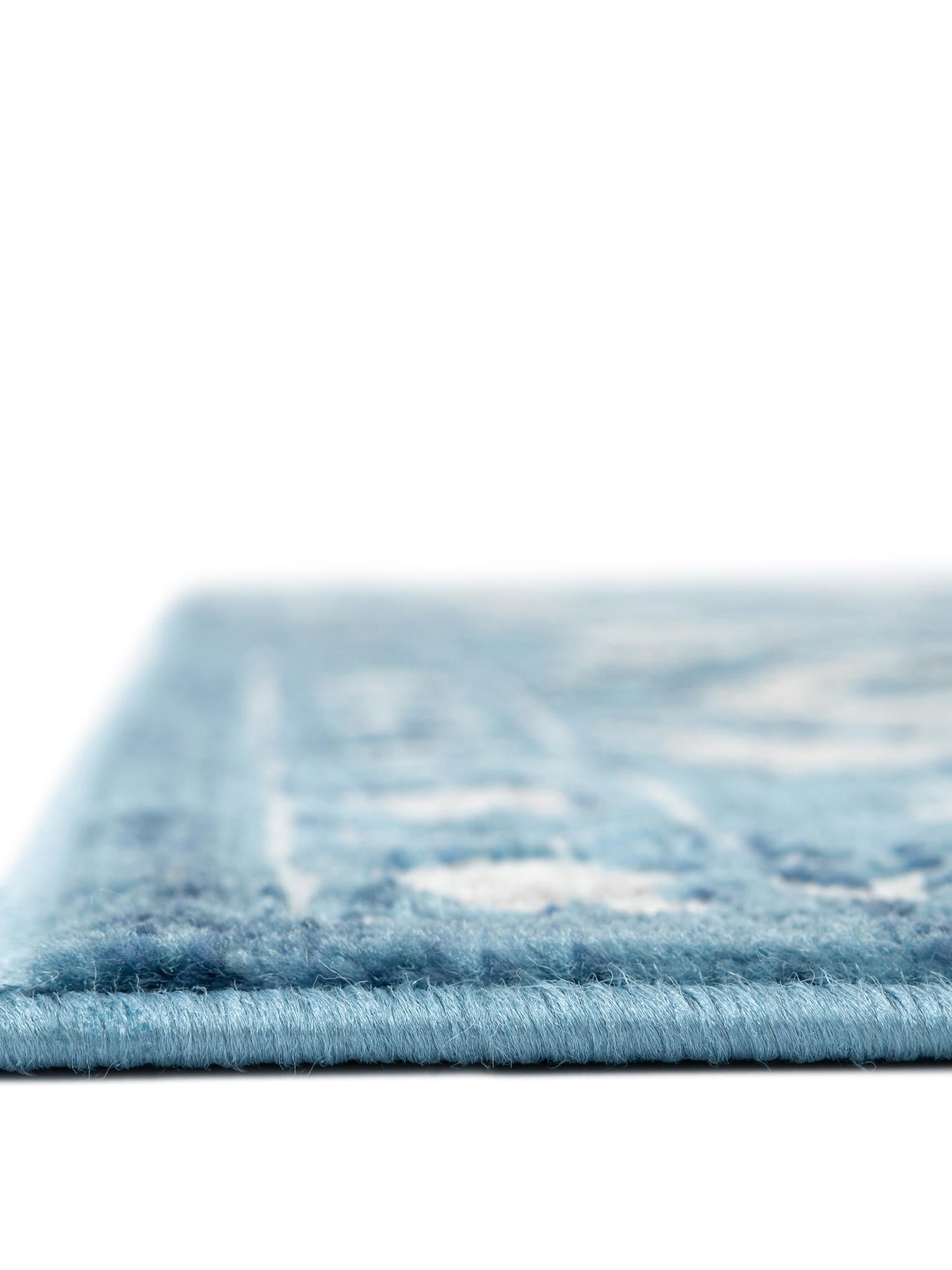 Blue 2' 7 x 12' Boston Runner Area Rug 55% Polypropylene & 45% Polyester Easy Clean Traditional Classical Carpet for Contemporary Living Dining Room Office Space for Sale at Rug Engine
