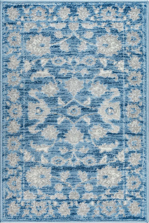 Blue 2' x 3' 1 Boston Rectangle Area Rug 55% Polypropylene & 45% Polyester Easy Clean Traditional Classical Carpet for Contemporary Living Dining Room Office Space for Sale at Rug Engine