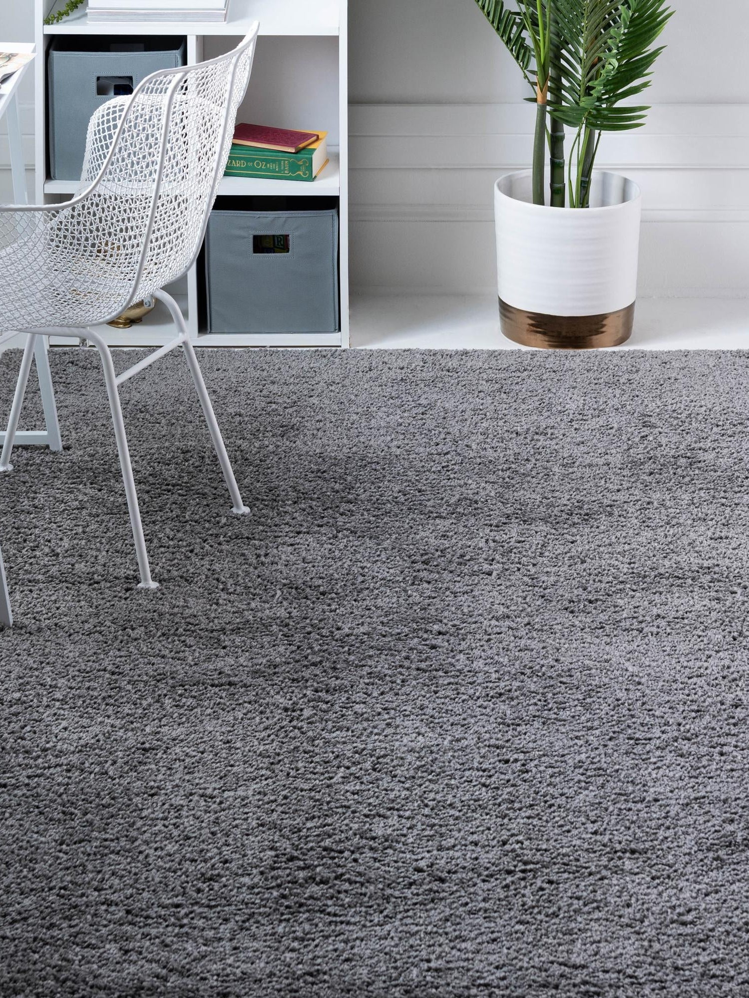 Pebble Gray 2' x 2' 11 Soft Solid Shag Rectangle Area Rug Thick Soft Touch Fluffy & Plush Shaggy Pile 100% Polypropylene Minimalist Carpet for Modern Home Interiors for Sale at Rug Engine