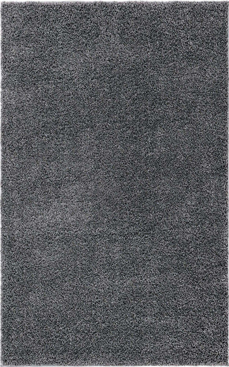 Pebble Gray 5' 1 x 8' Soft Solid Shag Rectangle Area Rug Thick Soft Touch Fluffy & Plush Shaggy Pile