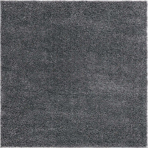 Pebble Gray 8' x 8' Soft Solid Shag Square Area Rug Thick Soft Touch Fluffy & Plush Shaggy Pile